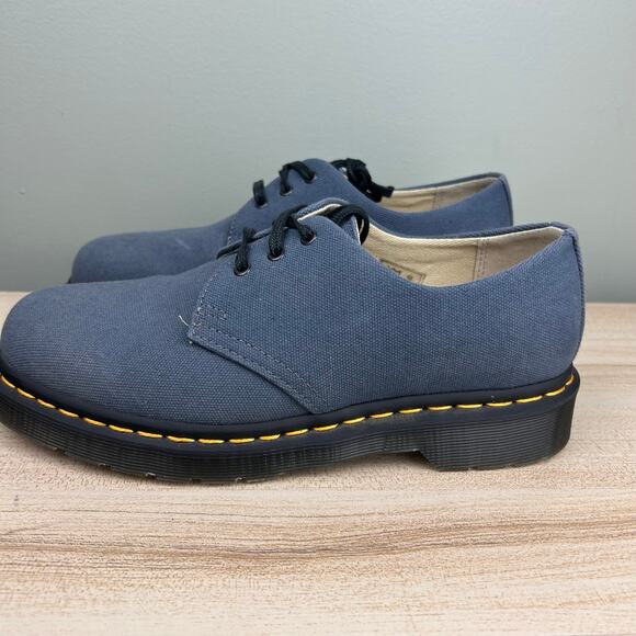 Dr. Martens 1461 Natural Canvas Oxford Shoes Docs size Women's 8 Denim Blue - Picture 7 of 11